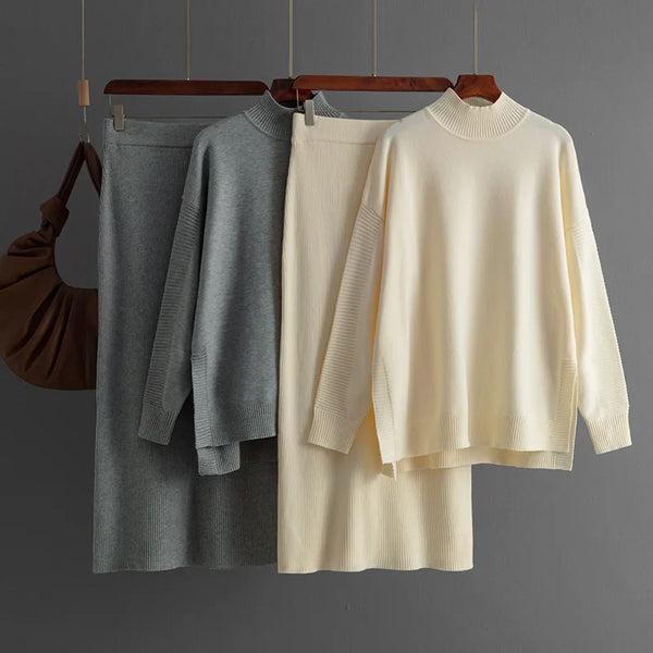Conjunto de 2 piezas Tops Manga larga y falda