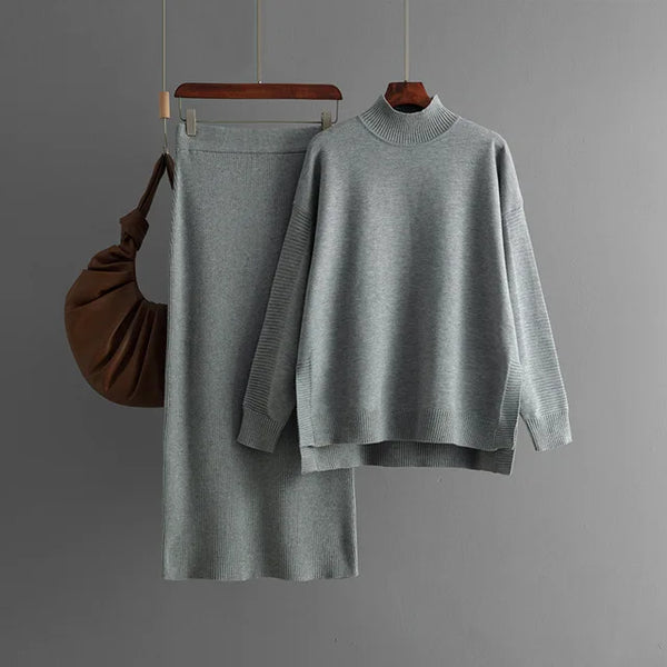 Conjunto de 2 piezas Tops Manga larga y falda