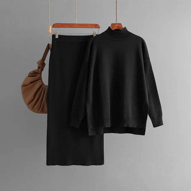 Conjunto de 2 piezas Tops Manga larga y falda