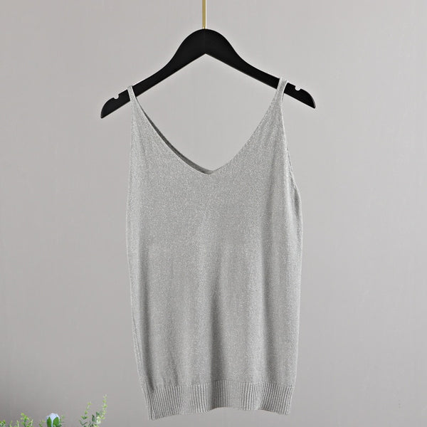 Tops glitter de tirantes