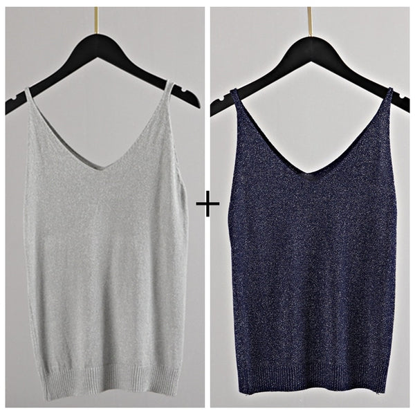 Tops glitter de tirantes