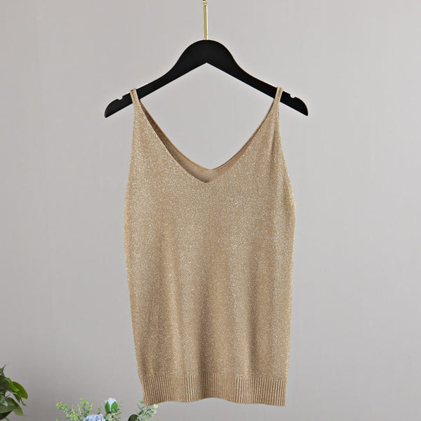 Tops glitter de tirantes