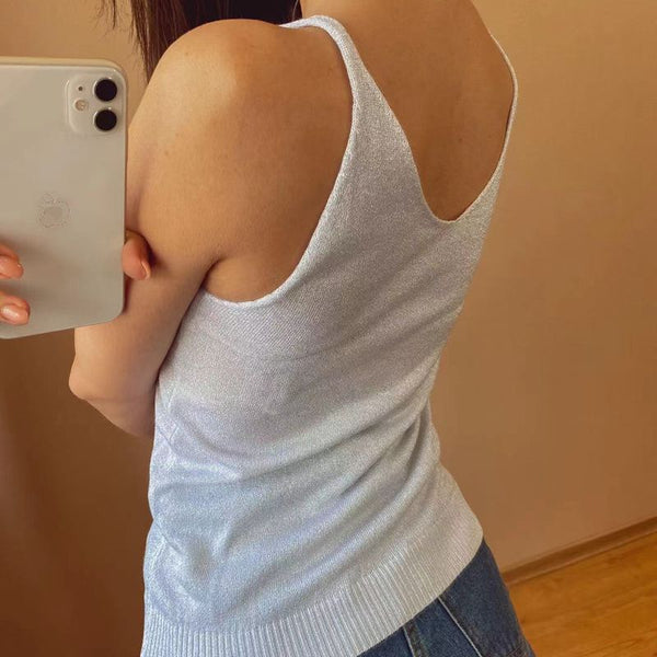 Tops glitter de tirantes