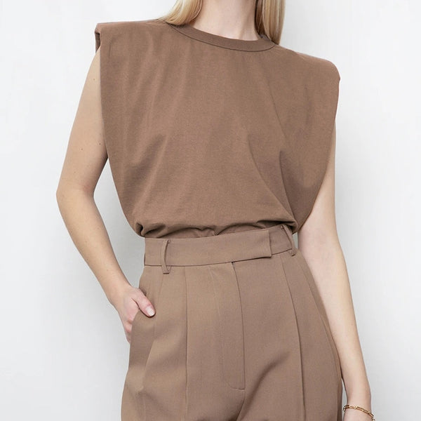 Camiseta con hombreras mujer