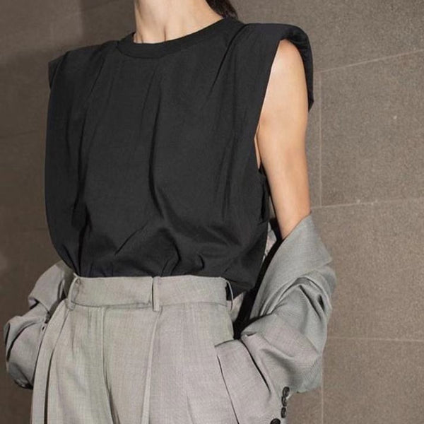 Camiseta con hombreras mujer
