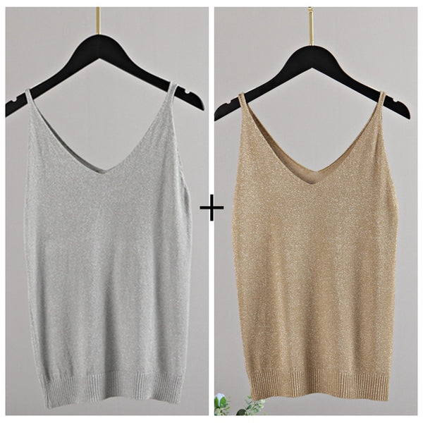 Tops glitter de tirantes