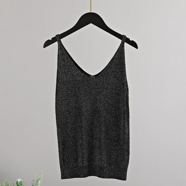 Tops glitter de tirantes