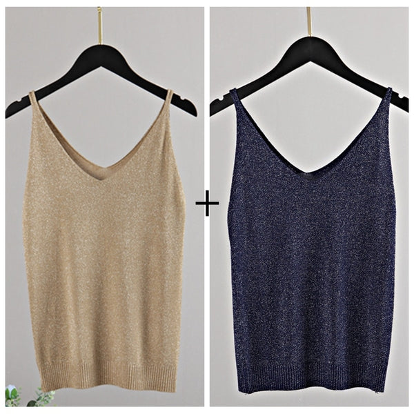 Tops glitter de tirantes