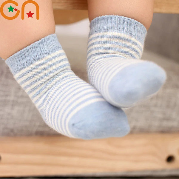 5 Pairs/Lot Kids Soft Cotton Socks Boy Girl Baby Infant Fashion Stripe Warm For Autumn Winter 0-8 Years Children Cartoon Sock - funny happy kids