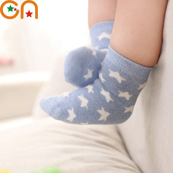 5 Pairs/Lot Kids Soft Cotton Socks Boy Girl Baby Infant Fashion Stripe Warm For Autumn Winter 0-8 Years Children Cartoon Sock - funny happy kids