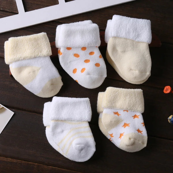 Kiddiezoom 5Pairs/lot unisex Non-Skid Baby Shoe Socks 0-12months Cotton baby boy girls meia infantil cheap stuff - funny happy kids