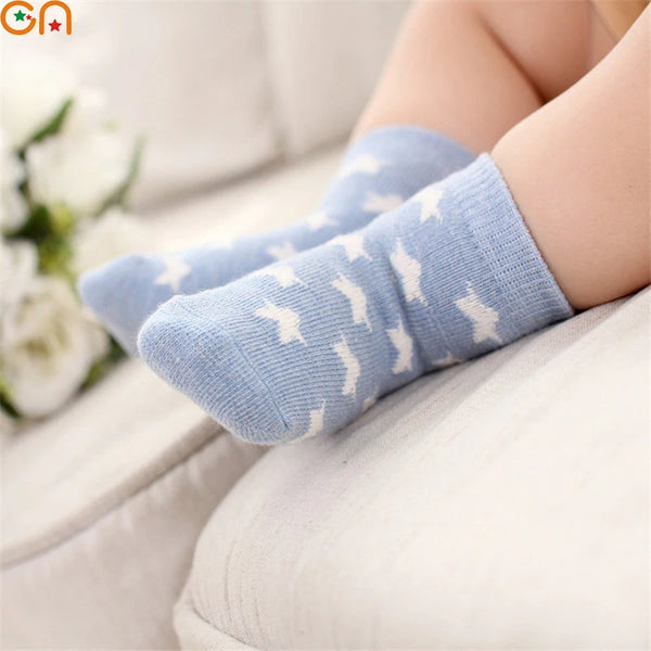 5 Pairs/Lot Kids Soft Cotton Socks Boy Girl Baby Infant Fashion Stripe Warm For Autumn Winter 0-8 Years Children Cartoon Sock - funny happy kids