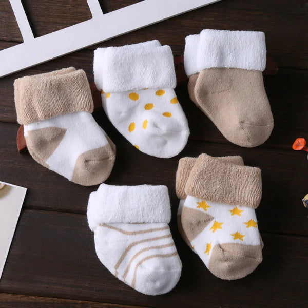 Kiddiezoom 5Pairs/lot unisex Non-Skid Baby Shoe Socks 0-12months Cotton baby boy girls meia infantil cheap stuff - funny happy kids