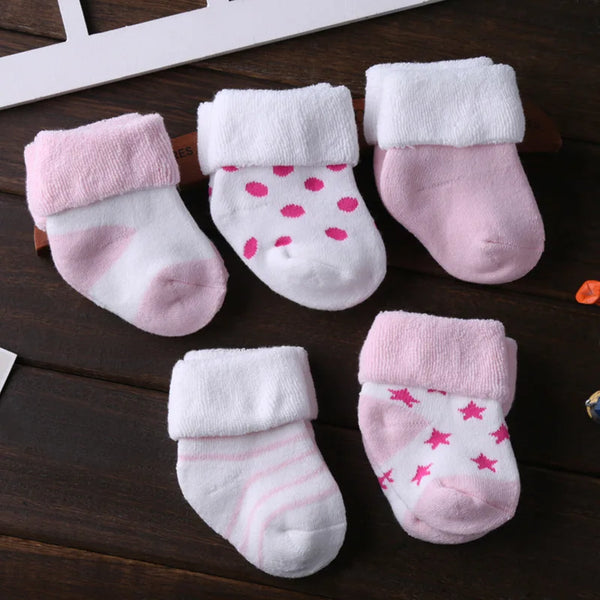 Kiddiezoom 5Pairs/lot unisex Non-Skid Baby Shoe Socks 0-12months Cotton baby boy girls meia infantil cheap stuff - funny happy kids