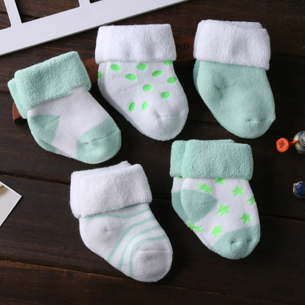 Kiddiezoom 5Pairs/lot unisex Non-Skid Baby Shoe Socks 0-12months Cotton baby boy girls meia infantil cheap stuff - funny happy kids