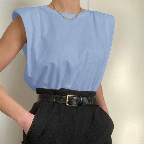 Camiseta con hombreras mujer