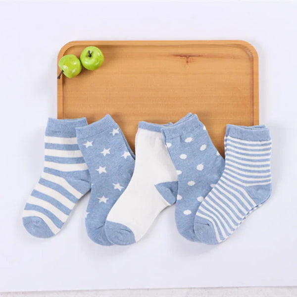 5 Pairs/Lot Kids Soft Cotton Socks Boy Girl Baby Infant Fashion Stripe Warm For Autumn Winter 0-8 Years Children Cartoon Sock - funny happy kids