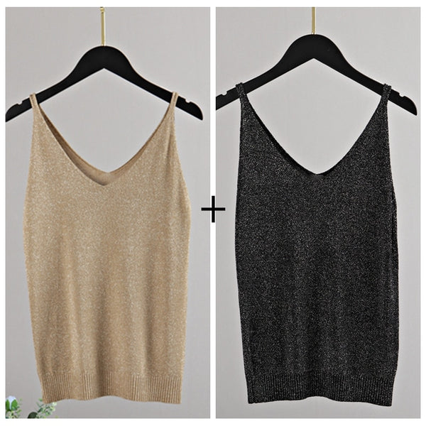 Tops glitter de tirantes