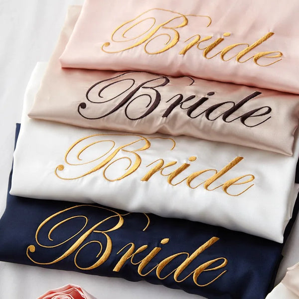 Wedding Bride Bridesmaid Robe Dressing Gown Sexy Women Bathrobe Nightgown Short Sleepwear Casual Flower Kimono Geisha M L XL - funny happy kids
