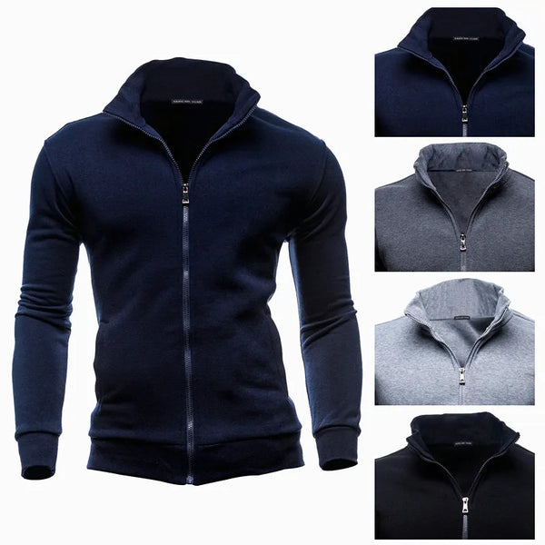 MRMT 2026 Brand New Men's No Hoodies Sweatshirts Zipper Stand Collar Men Sweatshirts For Male No Hooded Sweatshirt Man Pullover - funny happy kids