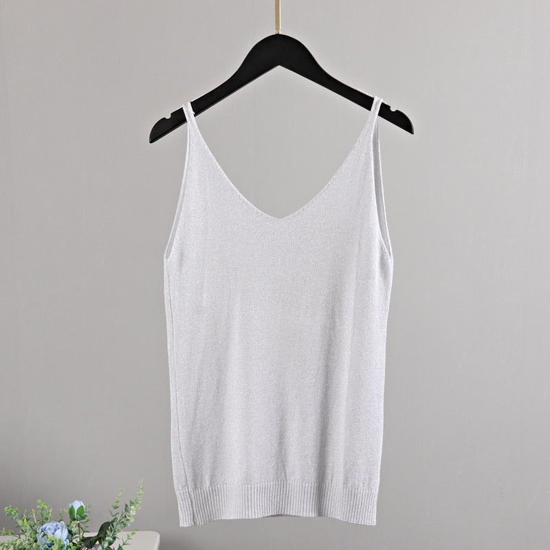 Tops glitter de tirantes