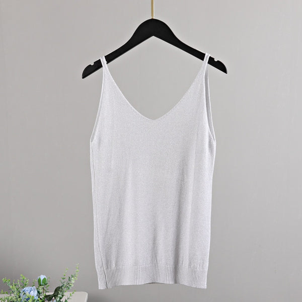 Tops glitter de tirantes