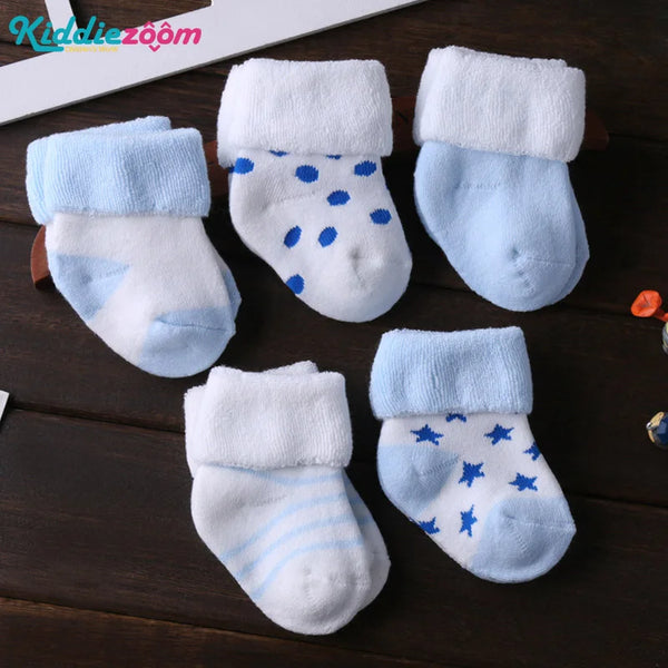 Kiddiezoom 5Pairs/lot unisex Non-Skid Baby Shoe Socks 0-12months Cotton baby boy girls meia infantil cheap stuff - funny happy kids