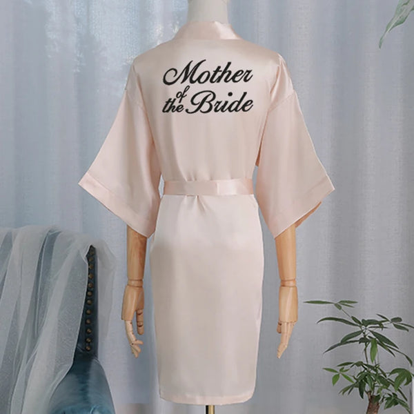 Wedding Bride Bridesmaid Robe Dressing Gown Sexy Women Bathrobe Nightgown Short Sleepwear Casual Flower Kimono Geisha M L XL - funny happy kids