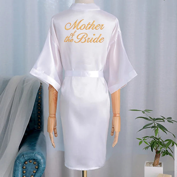 Wedding Bride Bridesmaid Robe Dressing Gown Sexy Women Bathrobe Nightgown Short Sleepwear Casual Flower Kimono Geisha M L XL - funny happy kids