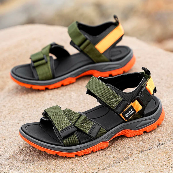 Summer Men's Sandals Trendy Casual Outdoor Sport Shoes for Holidays Beach Breathable Wear-Resistant Hiking & Walking Sandals - funny happy kids