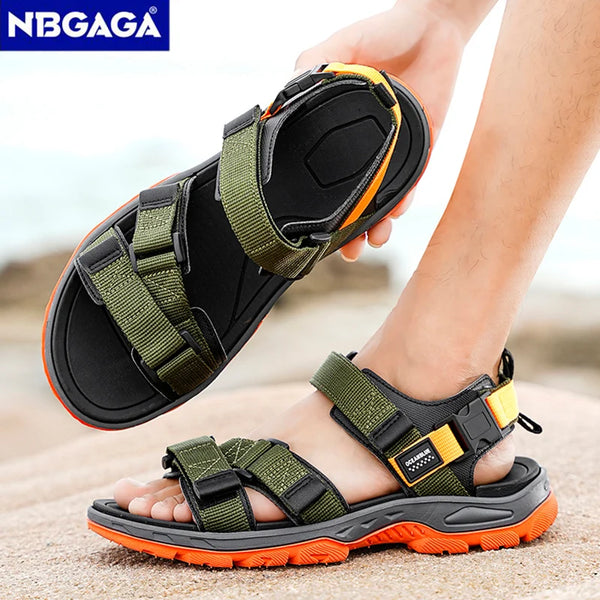 Summer Men's Sandals Trendy Casual Outdoor Sport Shoes for Holidays Beach Breathable Wear-Resistant Hiking & Walking Sandals - funny happy kids