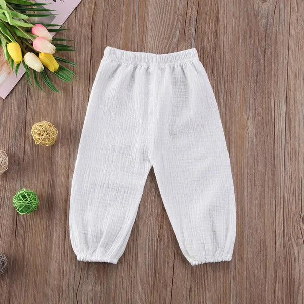 2017 Brand New Toddler Infant Child Baby Girls Boy Pants Wrinkled Cotton Vintage Bloomers Trousers Legging Solid Pants 6M-4T - funny happy kids