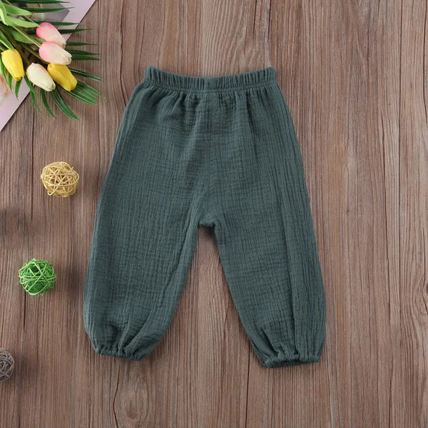 2017 Brand New Toddler Infant Child Baby Girls Boy Pants Wrinkled Cotton Vintage Bloomers Trousers Legging Solid Pants 6M-4T - funny happy kids