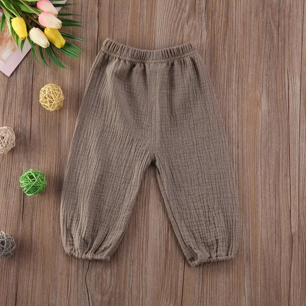 2017 Brand New Toddler Infant Child Baby Girls Boy Pants Wrinkled Cotton Vintage Bloomers Trousers Legging Solid Pants 6M-4T - funny happy kids