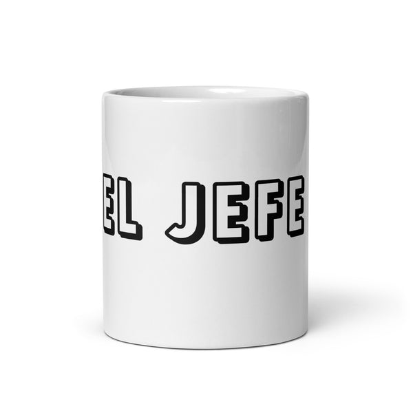 Taza blanca brillante EL JEFE