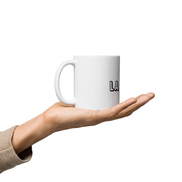 Taza blanca brillante LA JEFA