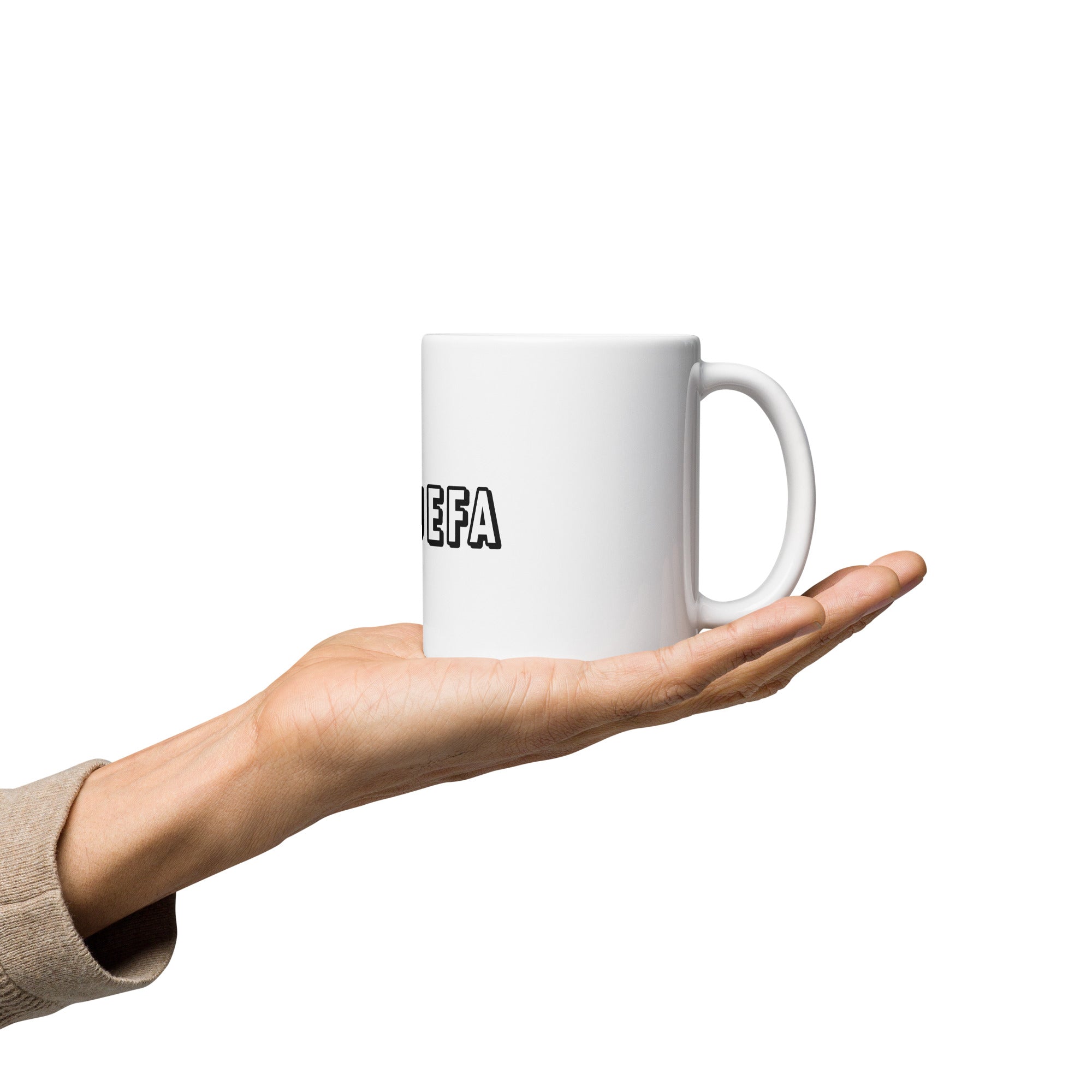 Taza blanca brillante LA JEFA