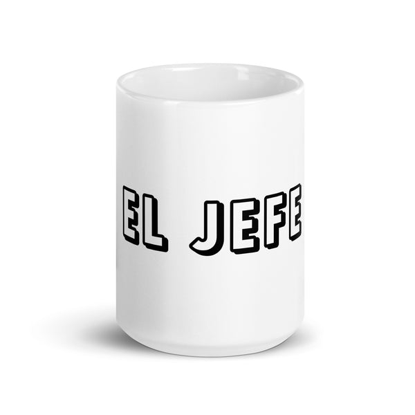 Taza blanca brillante EL JEFE