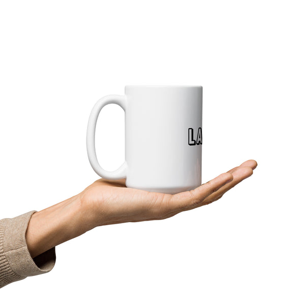 Taza blanca brillante LA JEFA