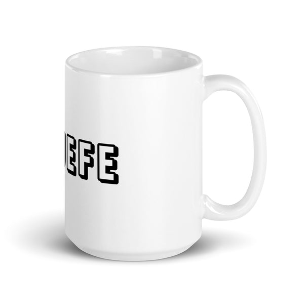 Taza blanca brillante EL JEFE