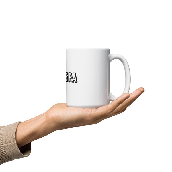 Taza blanca brillante LA JEFA