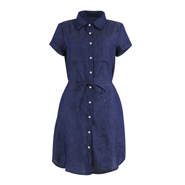 Vestido denim de manga corta - funny happy kids