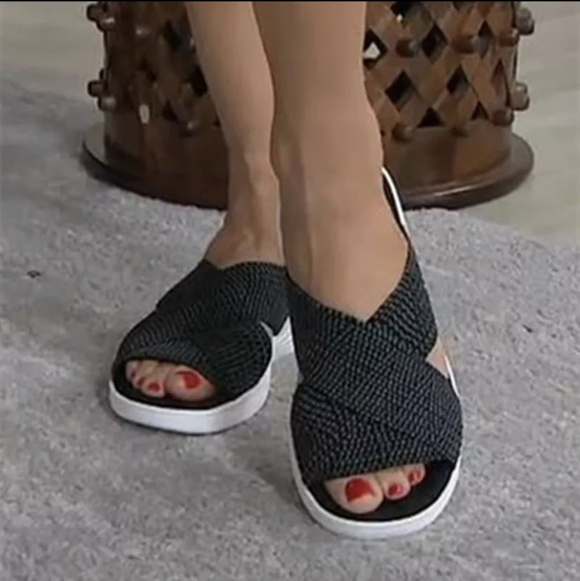 Zapatos planos cómodos con punta abierta
