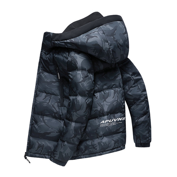 Chaqueta de estilo casual con capucha de camuflaje - funny happy kids