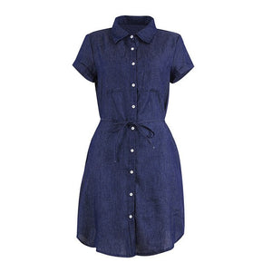 Vestido denim de manga corta - funny happy kids