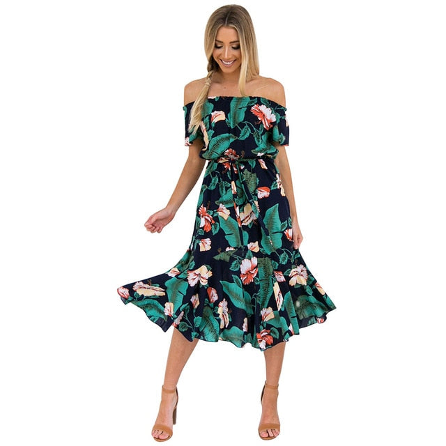 Vestido boho hombros al aire - funny happy kids