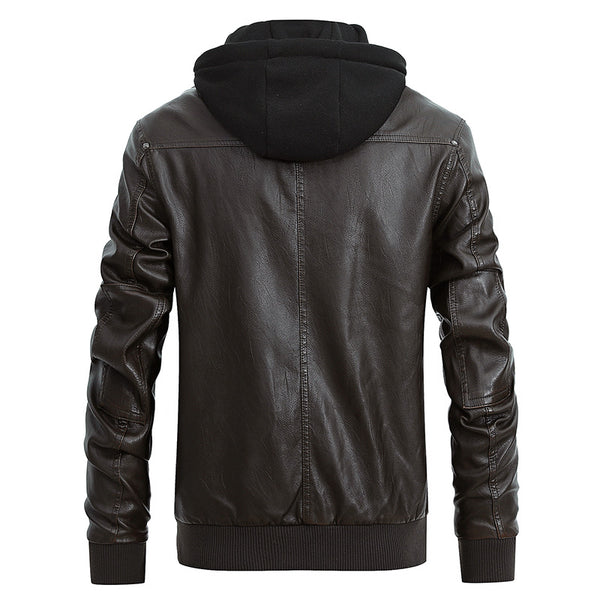 Chaqueta con capucha de cuero - funny happy kids
