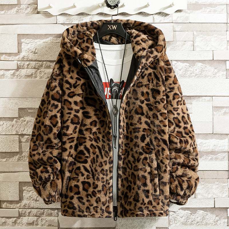 Chaqueta de cuello alto con capucha estampado animal print - funny happy kids