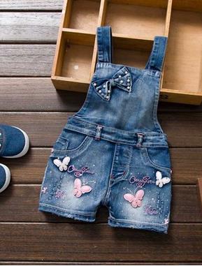 Peto mono denim jeans para niños y niñas - funny happy kids