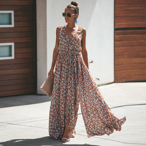 Vestido de tirantes largo Floral - funny happy kids